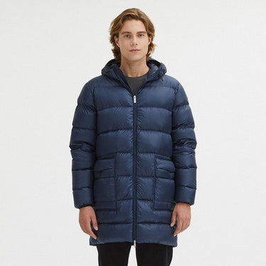 Elegant Blue Hooded Jacket
